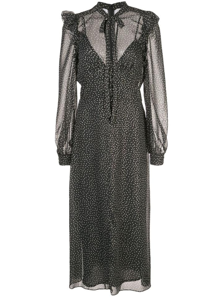 Jill Jill Stuart Polka Dot Midi Dress - Black