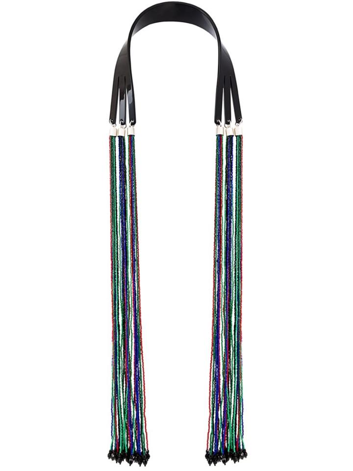 Giorgio Armani Beaded Tassel Necklace - Black