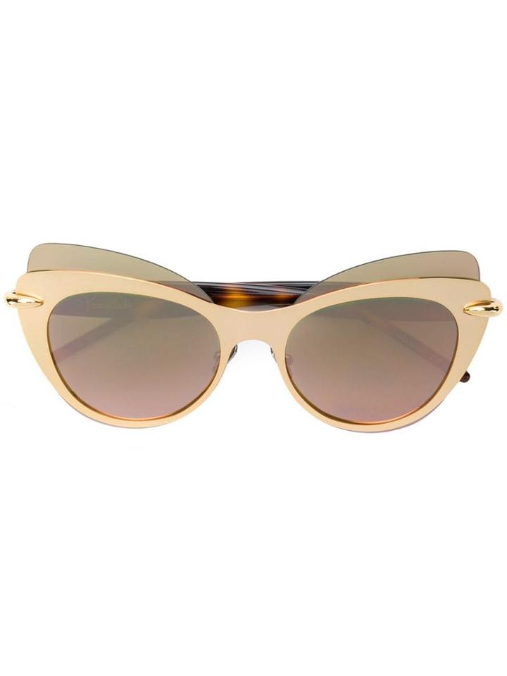 Pomellato Eyewear Oversized Cat Eye Sunglasses - Metallic