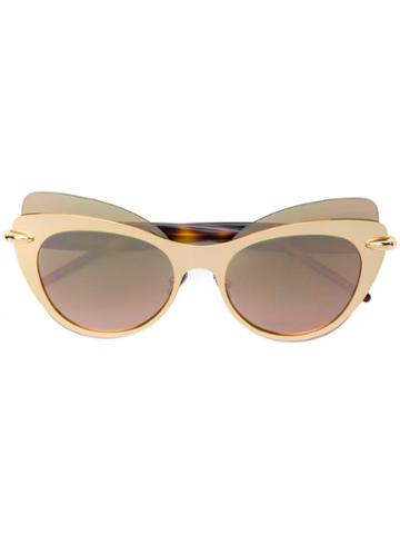 Pomellato Eyewear Oversized Cat Eye Sunglasses - Metallic
