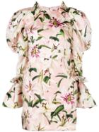 Dolce & Gabbana Floral Print Pouf Sleeve Dress - Pink
