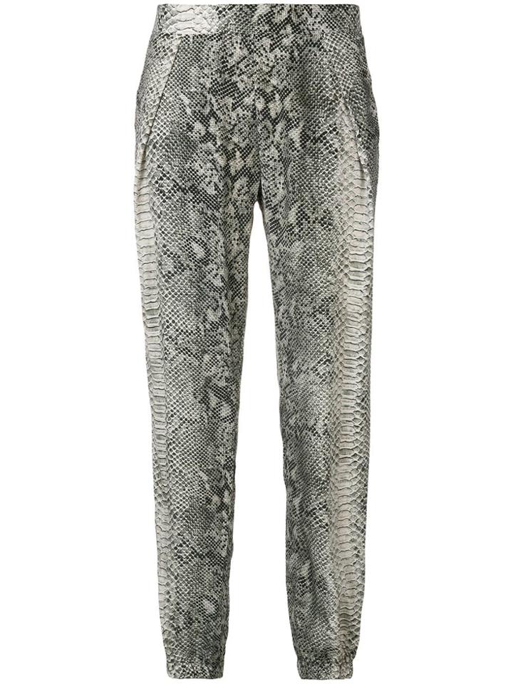 Gold Hawk Snake-print Trousers - Black