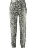 Gold Hawk Snake-print Trousers - Black