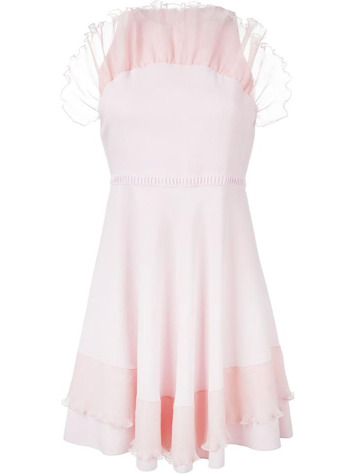 Giamba Ruffle Collar Cocktail Dress, Women's, Size: 44, Pink/purple, Viscose/spandex/elastane/polyester