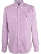 Polo Ralph Lauren Fine Stripe Shirt, Men's, Size: Medium, Pink/purple, Cotton