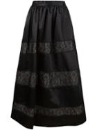 Alice+olivia Lace Panelled Maxi-skirt, Women's, Size: 6, Black, Polyester/nylon