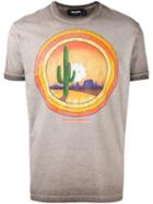Dsquared2 Cactus Print T-shirt, Men's, Size: Xl, Brown, Cotton
