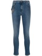 Gaelle Bonheur Logo Charm Skinny Jeans - Blue