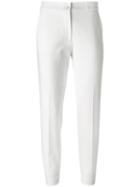 Etro Slim Cropped Trousers, Women's, Size: 44, White, Cotton/polyamide/spandex/elastane
