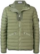 Stone Island Logo Patch Down Jacket - Green