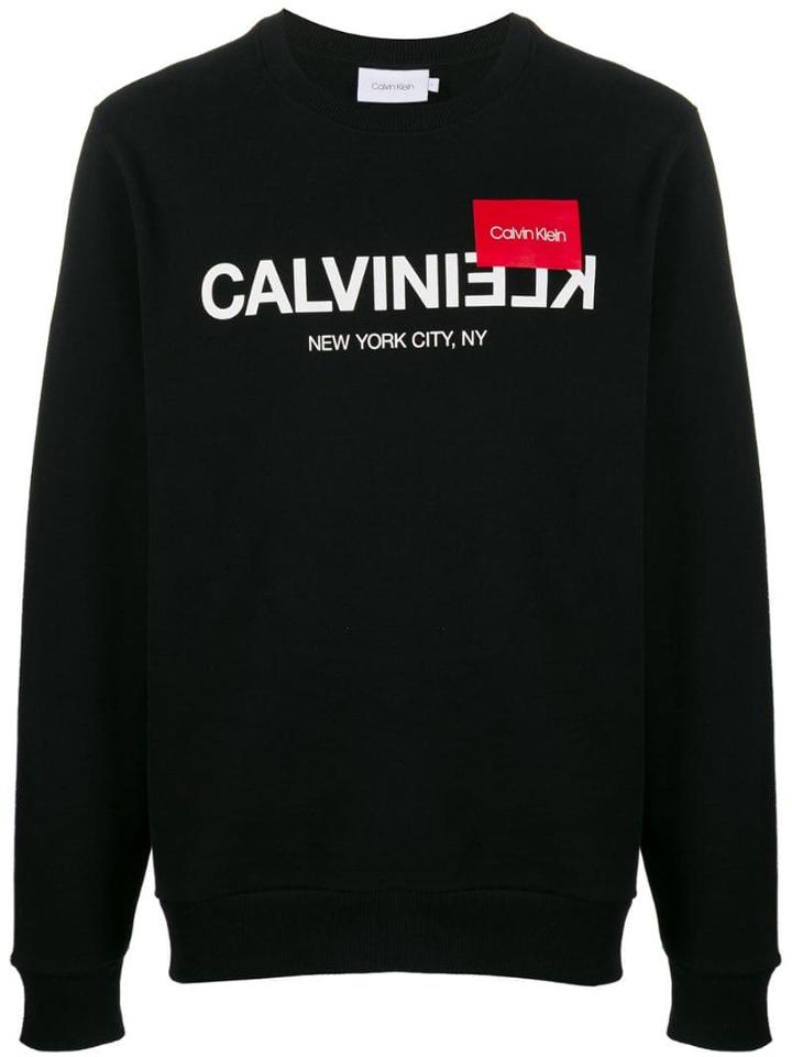 Calvin Klein Reverse Logo Sweatshirt - Black