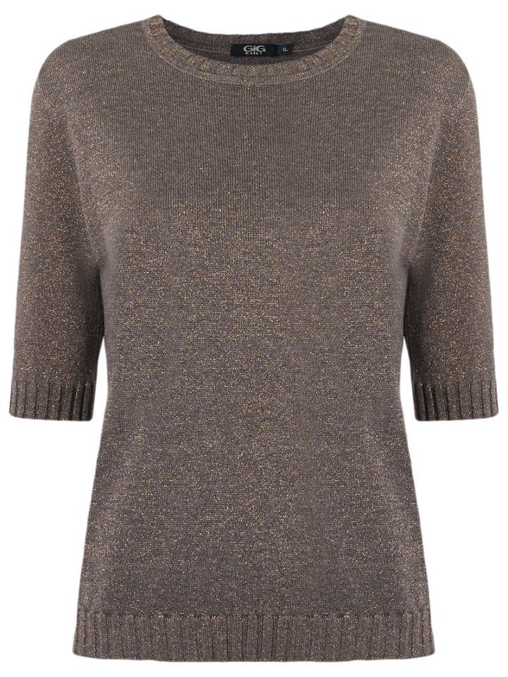 Gig - Half Sleeves Knit Dress - Women - Polyimide - M, Grey, Polyimide
