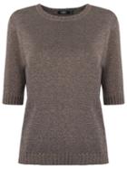 Gig - Half Sleeves Knit Dress - Women - Polyimide - M, Grey, Polyimide