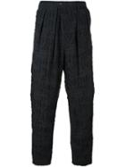 Issey Miyake Men Drop-crotch Jacquard Trousers