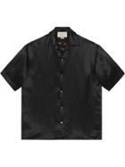 Gucci Embroidered Acetate Bowling Shirt - Black