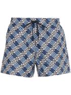 Fendi Logo Print Swim Shorts - Blue