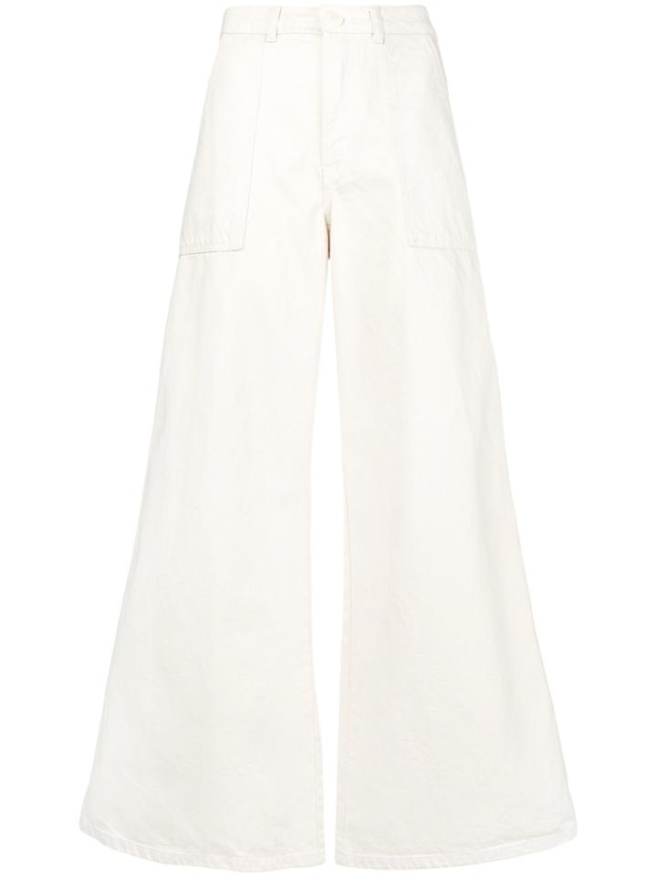 Ganni Oversize Flared Jeans - Nude & Neutrals
