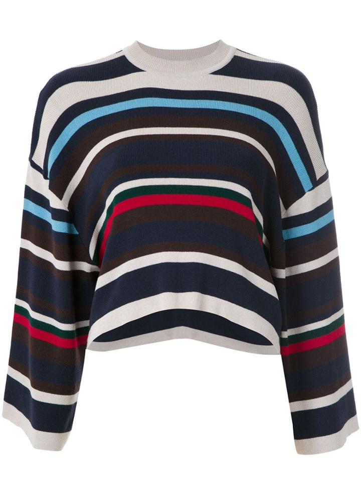 Osklen Striped Cropped Sweater - Blue