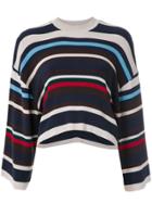 Osklen Striped Cropped Sweater - Blue