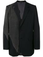 Yohji Yamamoto - Contrast Blazer - Men - Silk/cupro/wool - 4, Black, Silk/cupro/wool