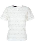 Marc By Marc Jacobs Lace Insert T-shirt Blouse, Women's, Size: 4, White, Cotton