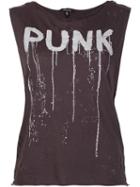 R13 'punk' Sleeveless Destroyed Shirt, Women's, Size: Medium, Grey, Cotton/cashmere