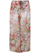 Blumarine Sheer Floral Flared Trousers - Multicolour