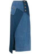 Rejina Pyo Panelled Denim Skirt - Blue