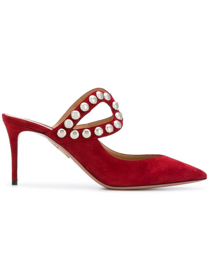 Aquazzura Dj Suede Mules - Red
