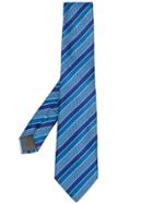 Canali Striped Print Tie - Blue