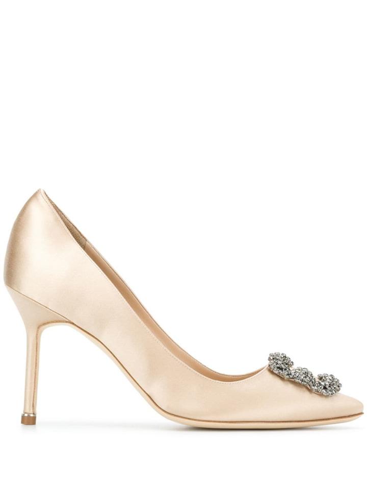 Manolo Blahnik Gem Detail Pumps - Gold