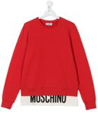 Moschino Kids Contrast Logo Layered Hem Sweatshirt