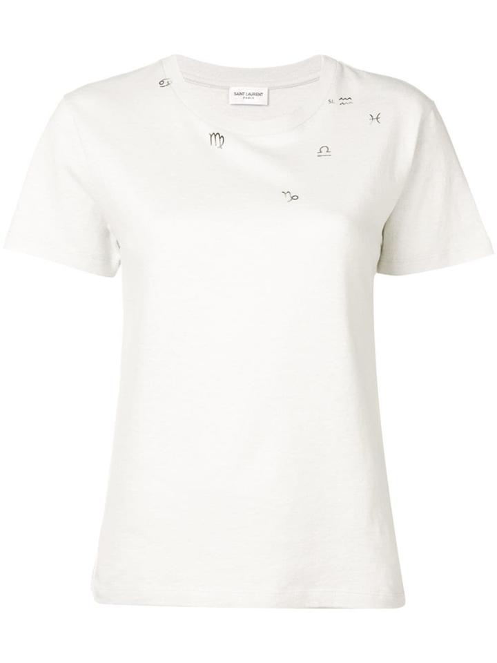 Saint Laurent Zodiac Signs T-shirt - Neutrals