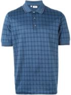 Brioni Checked Polo Shirt, Men's, Size: M, Blue, Cotton/silk