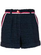 Edward Achour Paris Pearl Button Shorts - Blue