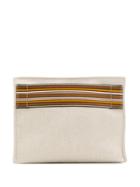 Loro Piana Striped Clutch Bag - Neutrals