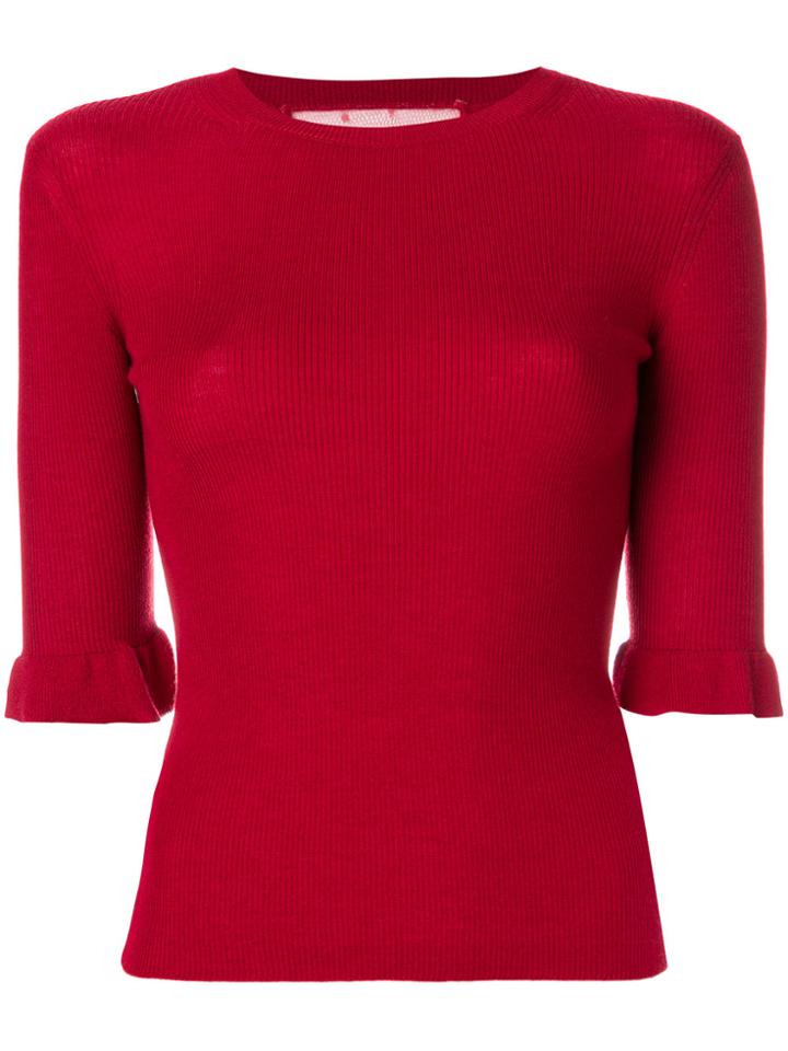 Red Valentino Short-sleeve Fitted Sweater