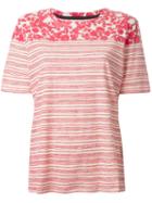 Tory Burch Striped Leaf Print T-shirt