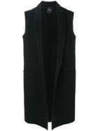 Theory Long Collared Gilet - Black
