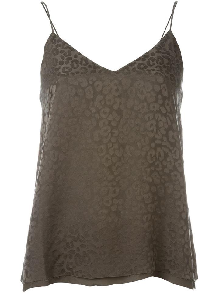 Rta Leopard Jacquard Cami Top, Women's, Size: Xs, Grey, Silk