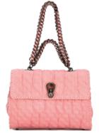Ermanno Scervino Ruched Tote Bag, Women's, Pink/purple, Leather/metal