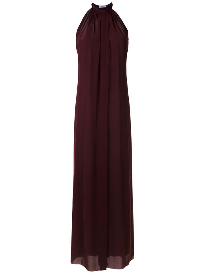 Egrey Draped Long Dress - Red
