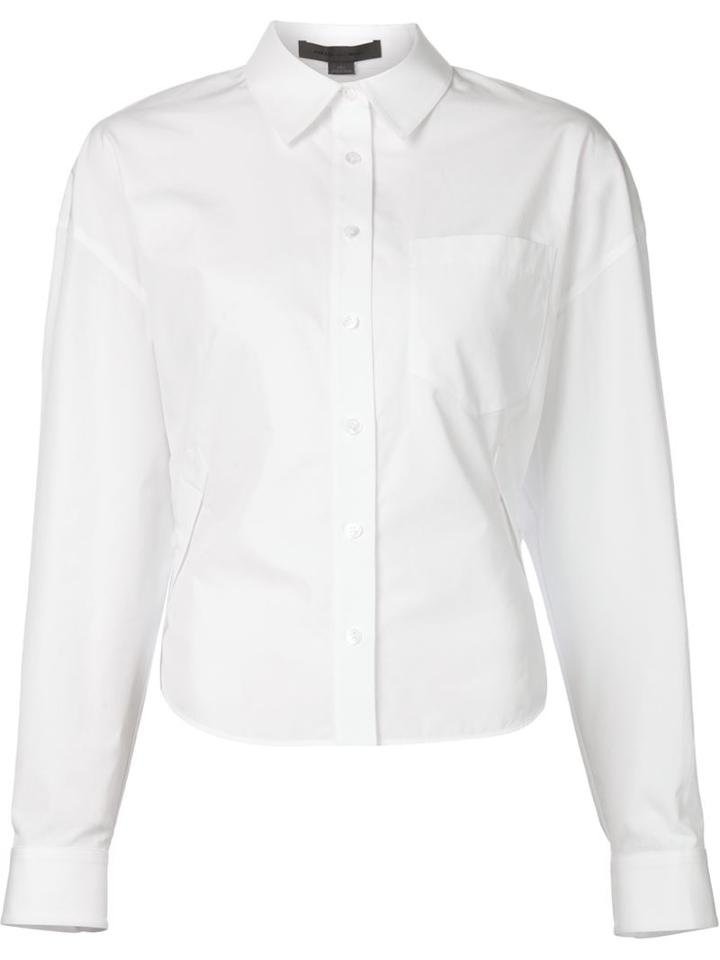 Alexander Wang Cropped Shirt, Women's, Size: 6, White, Cotton