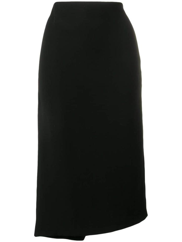 Poiret Asymmetric Midi Skirt - Black