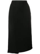 Poiret Asymmetric Midi Skirt - Black