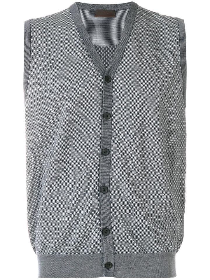 Altea Sleeveless Button Cardigan - Blue
