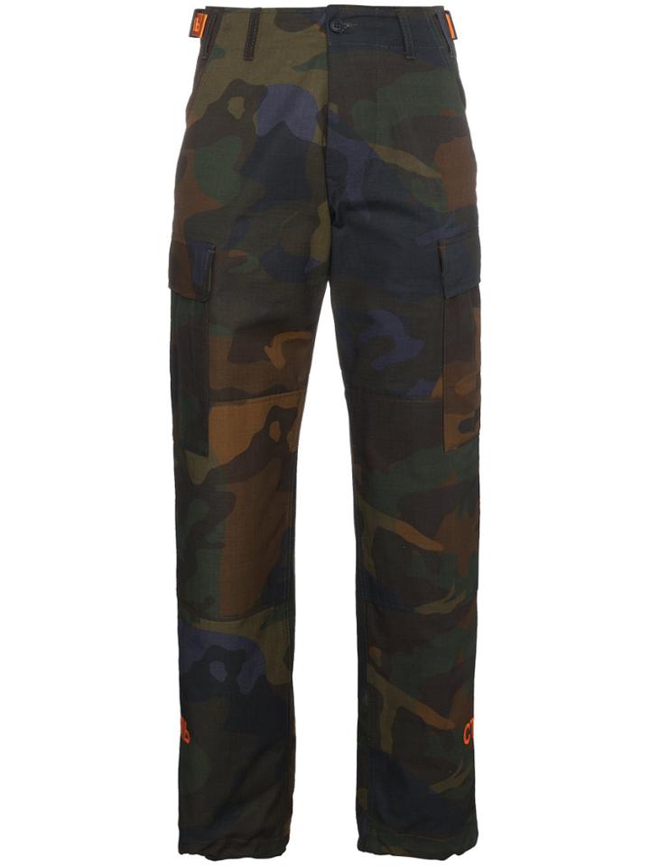 Heron Preston Camouflage Print Cropped Jacket - Green