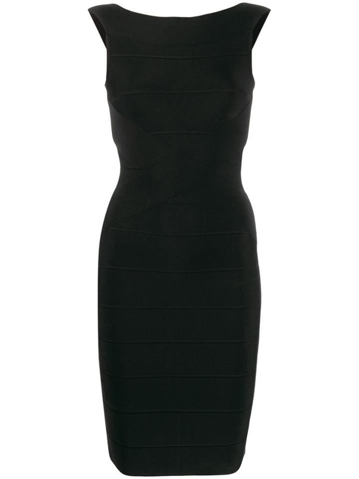 Hervé Léger Fitted Mini Dress - Black