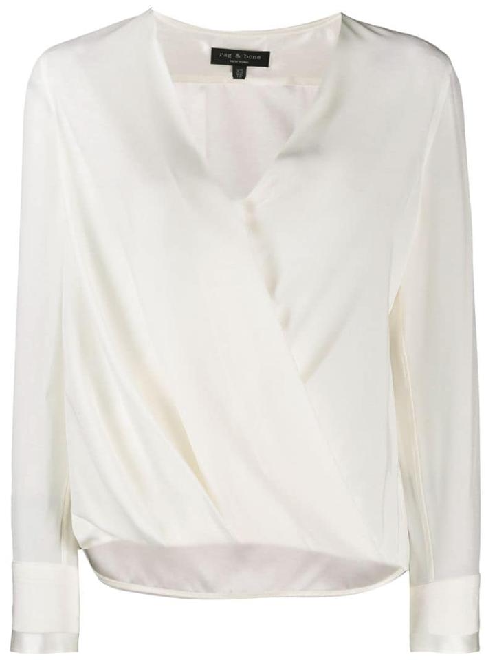 Rag & Bone Wrap Front Blouse - White