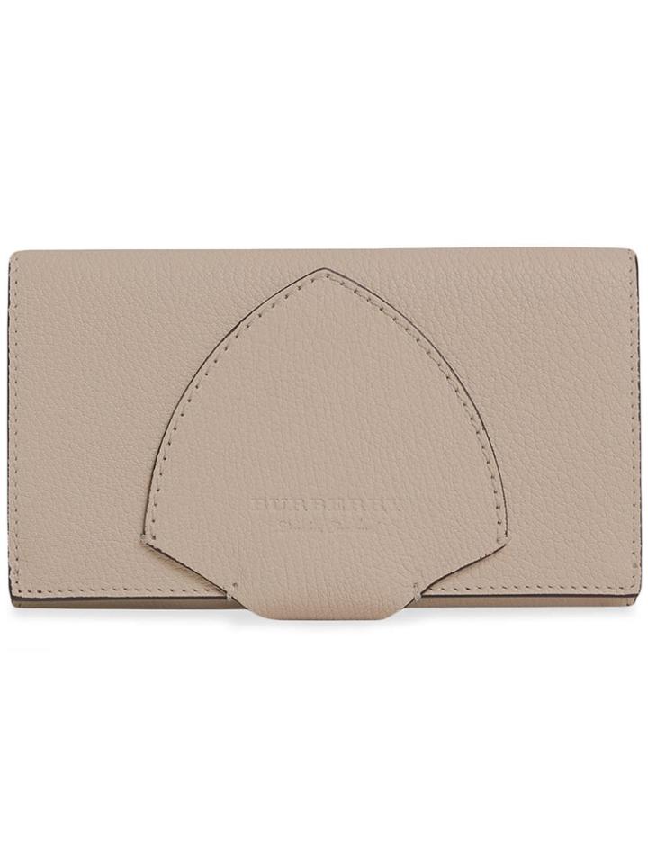 Burberry Equestrian Shield To-tone Leather Continental Wallet -